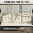 Balancelle Lamberto 3 places détente extérieure confort ergonomique crème
