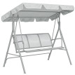 Balancelle Lacchiarella 3 Places Confort Ergonomique Toit Réglable Gris Clair