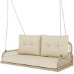 Banc suspendu Dietlinde 2 places résine tressée confort jardin beige bois naturel