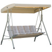Balancelle Thornwall 3 Places Confort Ergonomique Toit Réglable Beige Marron