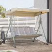 Balancelle Thornwall 3 Places Confort Ergonomique Toit Réglable Beige Marron
