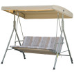 Balancelle Thornwall 3 Places Confort Ergonomique Toit Réglable Beige Marron
