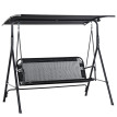 Balancelle Jardin Isbergue 2 Places Noir Résistante Confortable Anti-UV