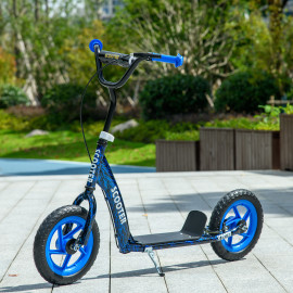 Trottinette Enfant Soriso 6-12 Ans Réglable Frein Béquille Acier Bleu