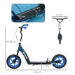Trottinette Enfant Soriso 6-12 Ans Réglable Frein Béquille Acier Bleu