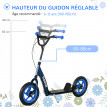 Trottinette Enfant Soriso 6-12 Ans Réglable Frein Béquille Acier Bleu