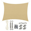Voile d'Ombrage Gassino Grande Protection UV Extérieur Résistant Beige 4x3m