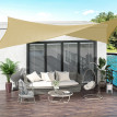 Voile d'Ombrage Gassino Grande Protection UV Extérieur Résistant Beige 4x3m