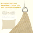 Voile d'Ombrage Gassino Grande Protection UV Extérieur Résistant Beige 4x3m