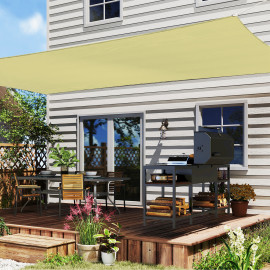 Voile d'Ombrage Uveval Rectangulaire 6x4m Anti-UV Imperméable Crème