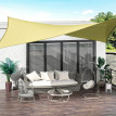 Voile d'Ombrage Uveval Rectangulaire 6x4m Anti-UV Imperméable Crème