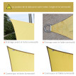 Voile d'Ombrage Uveval Rectangulaire 6x4m Anti-UV Imperméable Crème