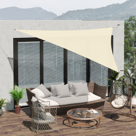 Voile d'Ombrage Gawain Triangulaire 5x5m Anti-UV Résistant Blanc Cassé Extérieur