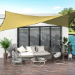 Voile d'Ombrage Ledric Rectangulaire 6x4m Protection UV Beige HDPE Résistant