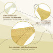 Voile d'Ombrage Ledric Rectangulaire 6x4m Protection UV Beige HDPE Résistant