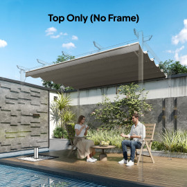 Toile Kermoval Pergola Rétractable 3x3m Étanche Résistante Gris Clair