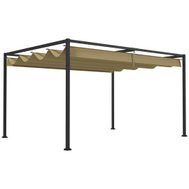 Pergola Belvecourt rétractable anti-UV kaki extérieur contemporain 298x213 cm