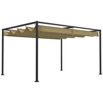 Pergola Belvecourt rétractable anti-UV kaki extérieur contemporain 298x213 cm