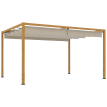 Pergola Nicola Rétractable Extérieure Toit Déperlant Effet Bois Naturel 4x3m