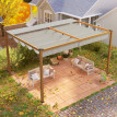 Pergola Nicola Rétractable Extérieure Toit Déperlant Effet Bois Naturel 4x3m