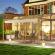 Pergola Nicola Rétractable Extérieure Toit Déperlant Effet Bois Naturel 4x3m