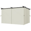 Pergola Labastida rétractable 4 rideaux ajustables extérieur crème anti-UV 3x4m