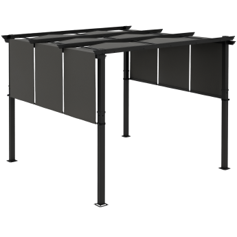 Pergola Mabilia Toiles Coulissantes Anthracite Extérieur Contemporain 297x297cm