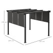 Pergola Mabilia Toiles Coulissantes Anthracite Extérieur Contemporain 297x297cm