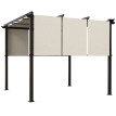 Pergola Sibylle 3 Toiles Rétractables Extérieur Contemporain Gris & Beige 3x3m