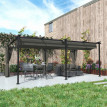 Pergola Norcino rétractable 4 rideaux protection solaire anthracite extérieur durable