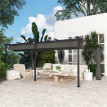 Pergola Norcino rétractable 4 rideaux protection solaire anthracite extérieur durable