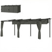 Pergola Norcino rétractable 4 rideaux protection solaire anthracite extérieur durable