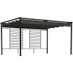 Pergola Quéval rétractable anthracite protection UV50+ espace verdure extérieur