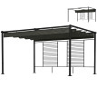Pergola Quéval rétractable anthracite protection UV50+ espace verdure extérieur