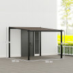 Pergola Freilenbach Extérieur Polycarbonate Anti-UV Gris Foncé 3x3m Étanche