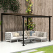 Pergola Freilenbach Extérieur Polycarbonate Anti-UV Gris Foncé 3x3m Étanche