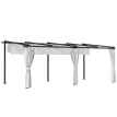 Pergola Gauvecourt rétractable 4 rideaux protection solaire gris clair 3x6m