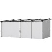 Pergola Gauvecourt rétractable 4 rideaux protection solaire gris clair 3x6m