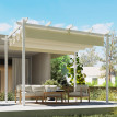 Pergola Amalia Toit Rétractable Magnétique Aluminium Beige Résistante UV30+