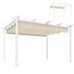 Pergola Amalia Toit Rétractable Magnétique Aluminium Beige Résistante UV30+