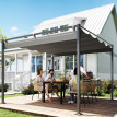 Pergola rétractable Mathilde protection solaire gris extérieur durable 298x297cm