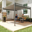 Pergola rétractable Mathilde protection solaire gris extérieur durable 298x297cm