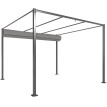 Pergola rétractable Mathilde protection solaire gris extérieur durable 298x297cm