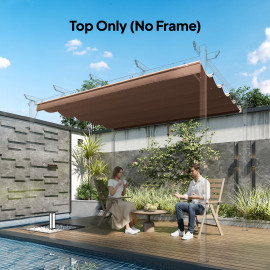 Toile Pergola Rétractable Ruodolf 3x3m Imperméable Chocolat Haut de Gamme