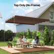 Toile Pergola Rétractable Ruodolf 3x3m Imperméable Chocolat Haut de Gamme