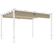 Pergola Meinhard Rétractable Extérieur 3x4m Toile Ajustable Blanc