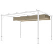 Pergola Meinhard Rétractable Extérieur 3x4m Toile Ajustable Blanc