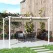 Pergola Meinhard Rétractable Extérieur 3x4m Toile Ajustable Blanc
