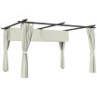 Pergola Walric Toit Rétractable 4 Rideaux Ajustables Intimité Protection Solaire Crème
