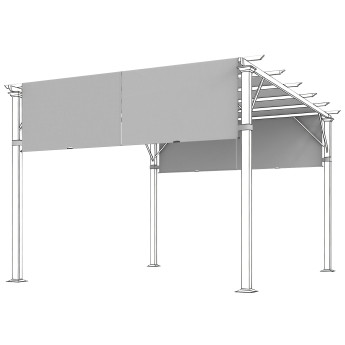 Lot 2 Toiles Remplacement Pergola Cortezubi Étanche UV30+ Gris Clair 3x3m